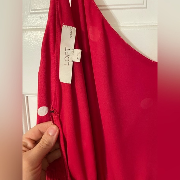 Ann Taylor LOFT Polka Dot Wide Leg Crop Jumpsuit Size Small Petite - Picture 4 of 6